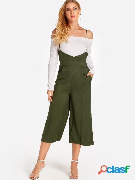 Jumpsuit con bolsillos laterales verdes