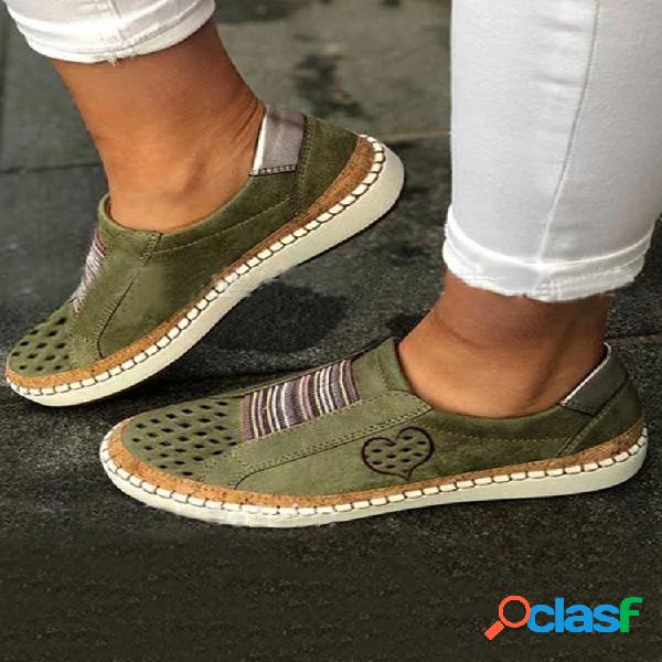 LOSTISY Mujer Mocasines planos informales con diseño hueco