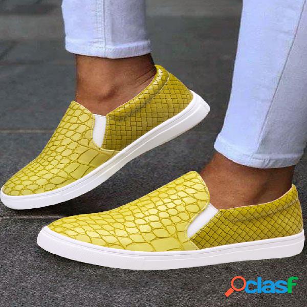 LOSTISY Mujer Mocasines planos sin cordones Casual Veins