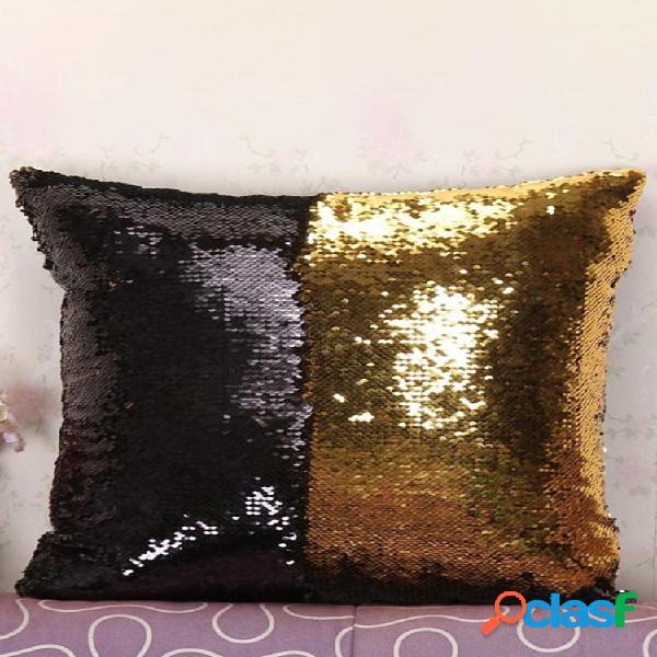 Lentejuelas Bicolor Boster Caso Almohada Sirena Estilo