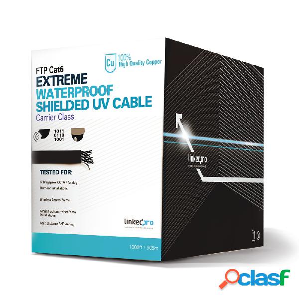 LinkedPRO Bobina de Cable Cat6 UTP, 305 Metros, Negro