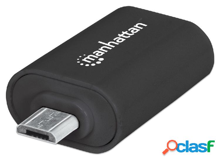 Manhattan Adaptador imPORT OTG USB, Micro USB A - USB A,