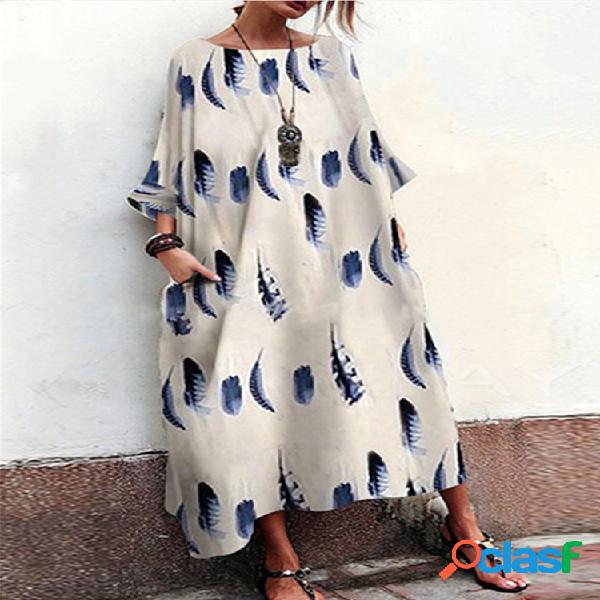 Maxi holgado holgado de verano con estampado bohemio Vestido