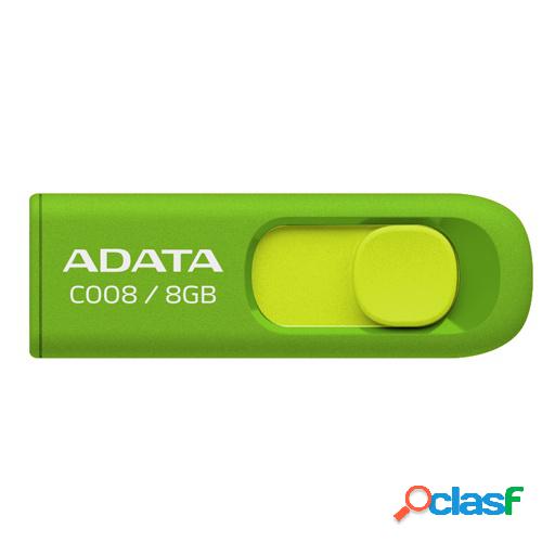 Memoria USB Adata C008, 8GB, USB 2.0, Verde