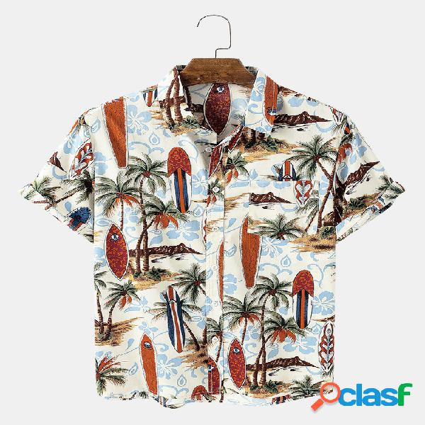Men Island Playa Imprimir Vacaciones casuales Camisa