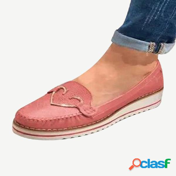 Mocasines casuales de gran tamaño Mujer puntadas de punta