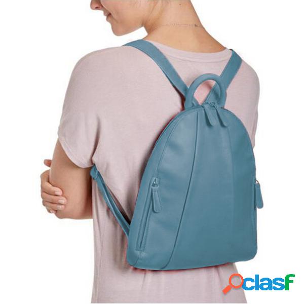 Mochila multiusos con cremallera de piel sintética PU