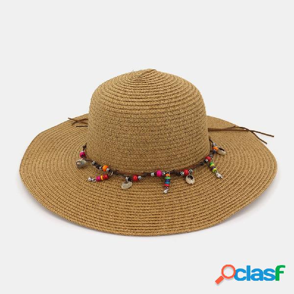 Moda salvaje Mujer Sombreros de paja de protección solar de