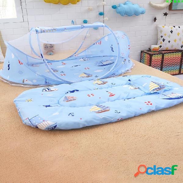 Mosquitera para bebé de tres piezas, yurta plegable Mickey