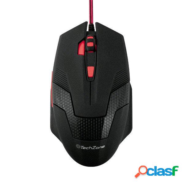 Mouse Gamer Techzone Rueda TZ16MOU01-GAME, Alámbrico, USB,