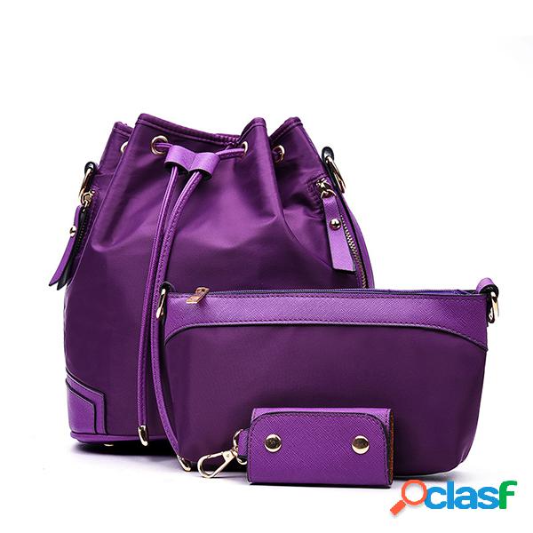 Mujer 3 PCS Nylon Impermeable Crossbody multifunción Bolsa