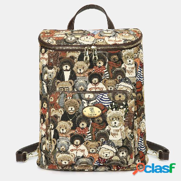 Mujer Bucket Bolsa Mochila oso de gran capacidad