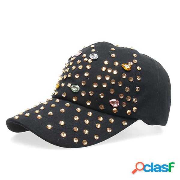 Mujer Casual al aire libre Sport Sombrero Bling Spot Taladro