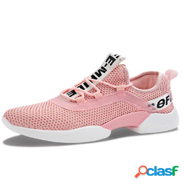 Mujer Letter Patrón Malla transpirable Cómodas zapatillas