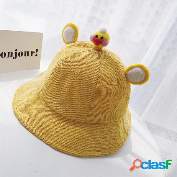 Mujer Lindo Orejas de Conejo Corduroy Bucket Sombrero al