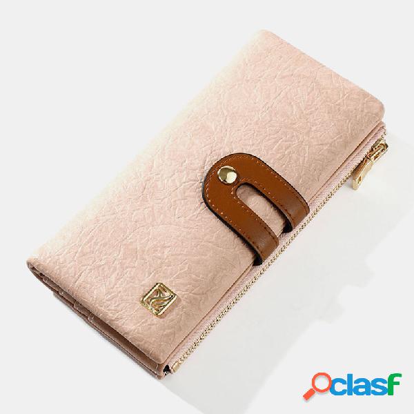 Mujer Monedero largo de 10 ranuras para tarjetas Patchwork