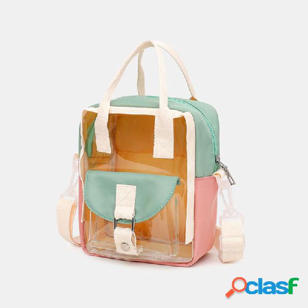 Mujer Patchwork transparente Impermeable Mochila Escuela