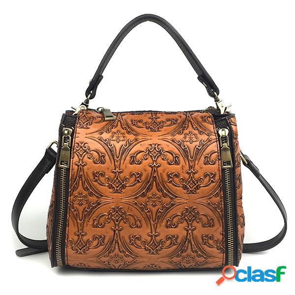 Mujer Piel Genuina Bolso Retro Bucket Bolso bandolera de