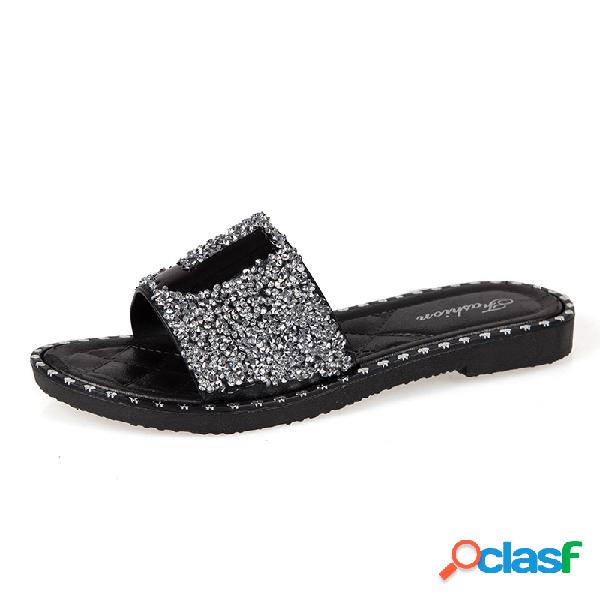Mujer The Set Auger Letter Decor Planos zapatillas