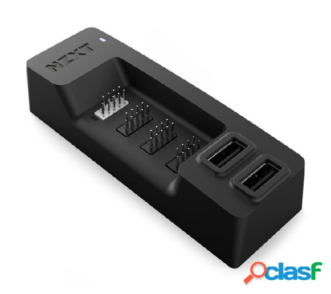 NZXT Hub USB 2.0 Interno, 5x USB 2.0, 480 Mbit/s, Negro