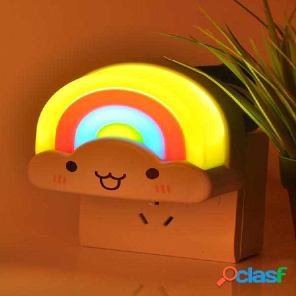 Night Light Cartoon Lovely Rainbow Clound en forma de luz