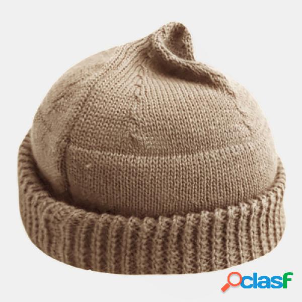 Otoño e invierno unisex color sólido elástico sin borde