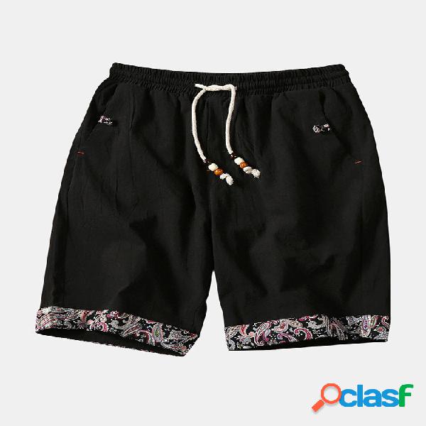 Pantalones cortos holgados deportivos de lino de algodón de