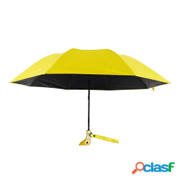 Paraguas plegable automático Lovely Duck Paraguas con mango