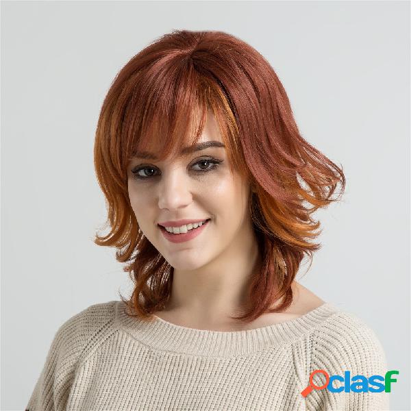 Pelucas de pelo corto humano rojo real de Orange Peluca de