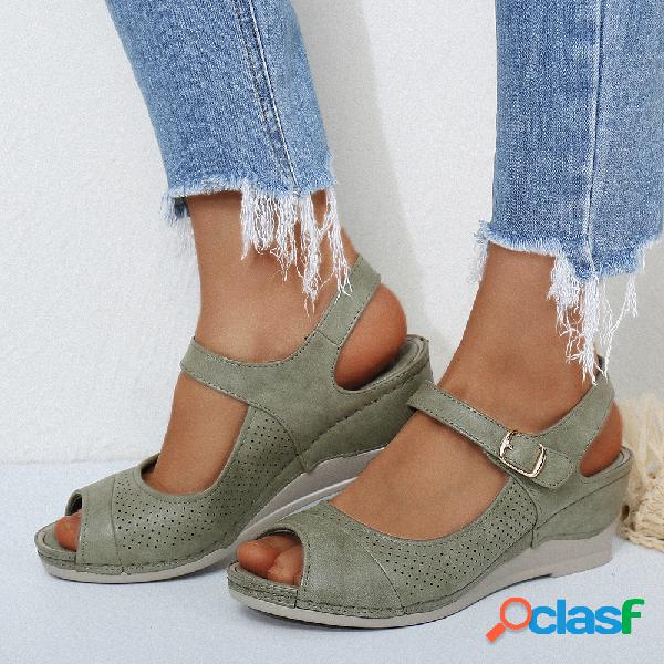 Plus Tamaño Mujer Casual Abierto Peep Toe Hueco