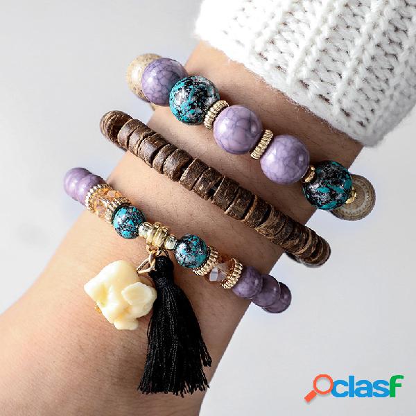 Pulsera de abalorios estilo bohemio Pulsera colgante de