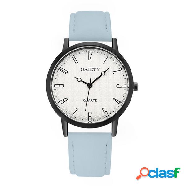 Reloj de cuarzo de moda Muliticolor Correa de cuero Dial