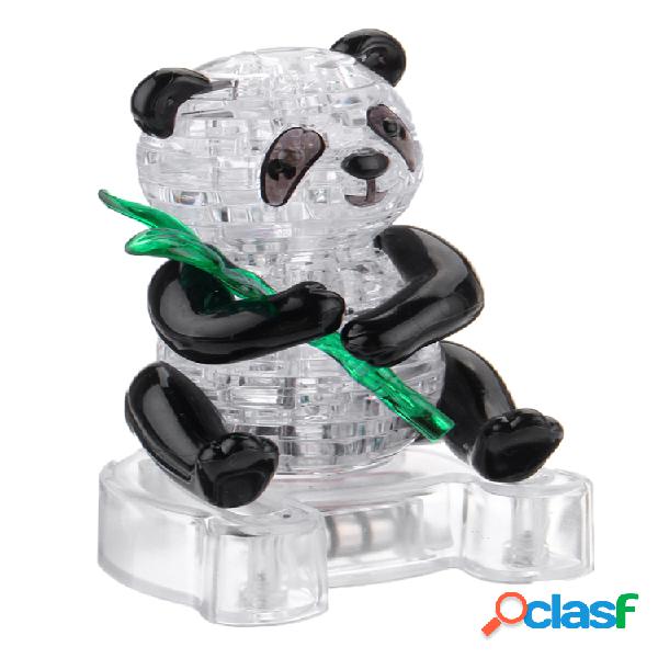 Rompecabezas de cristal 3D Panda Light Jigsaw Brainteaser