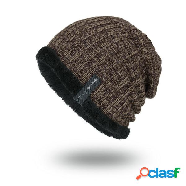 Sombrero Tide Knit Wool Sombrero Temporada Plus Warm Ab Yarn