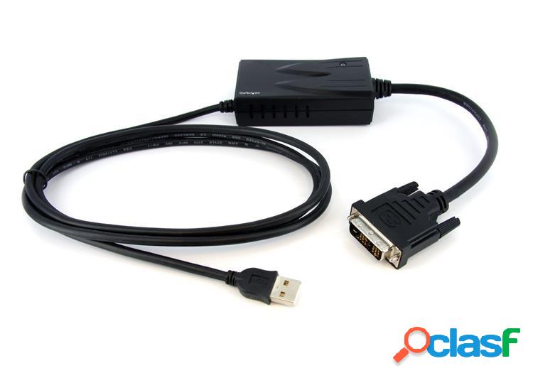 StarTech.com Adaptador USB Macho - DVI Macho, Negro