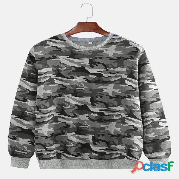Sudaderas con cuello redondo con estampado de camuflaje Cool