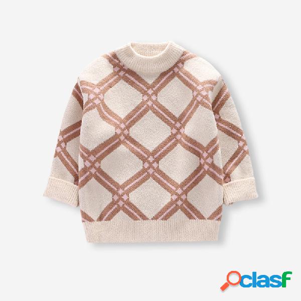 Suéter informal con estampado geométrico para niños para