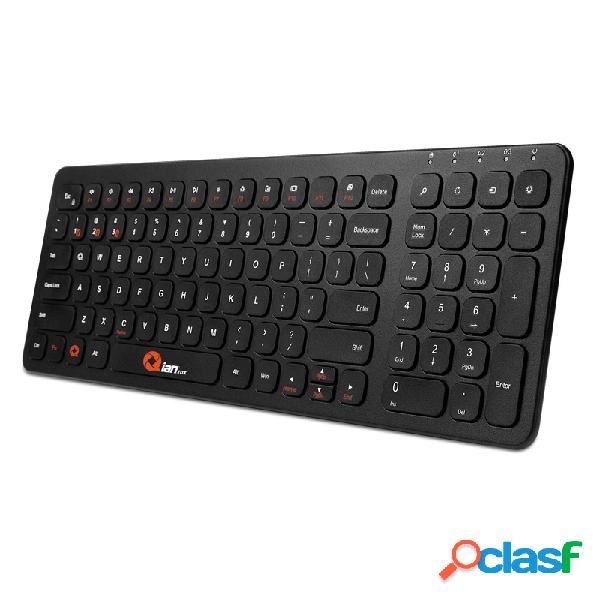 Teclado Qian ACTB18004, Inalámbrico, Bluetooth, Negro