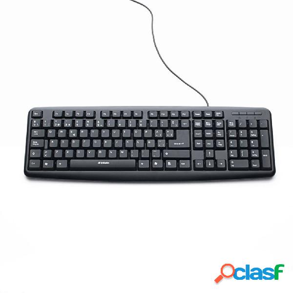 Teclado Verbatim 98121, Alámbrico, USB, Negro (Español)