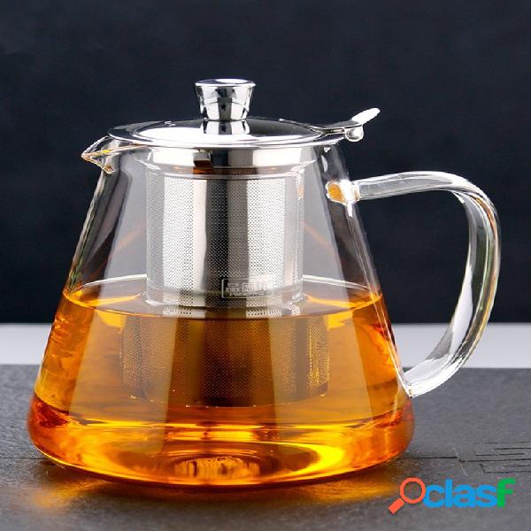 Tetera de vidrio de borosilicato resistente al calor soplado