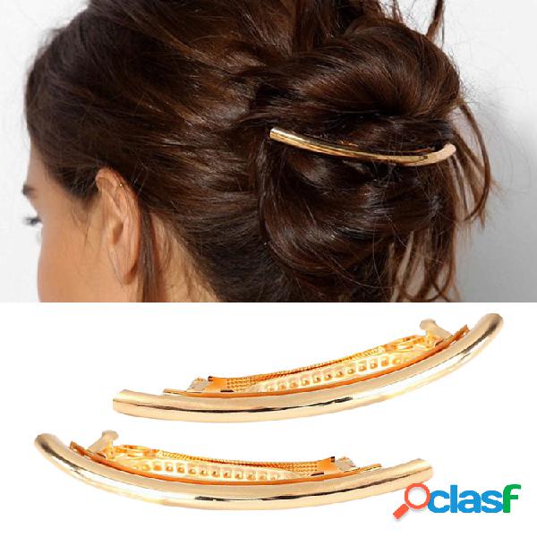 Trendy Hair Clip aleación Mental Silver Gold Curve