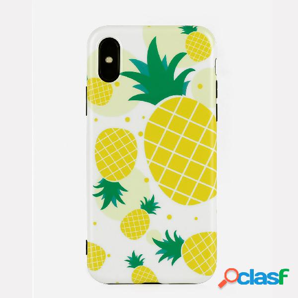 Unisex Mujer Amarillo Piña Fruta Patrón TPU Soft Lindo