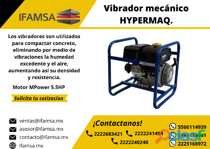VENTA DE VIBRADOR HYPERMAQ 5.5HP EN VERACRUZ