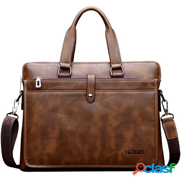 Vintage Faux Leather Business 14 ″ Bolsa de ordenador