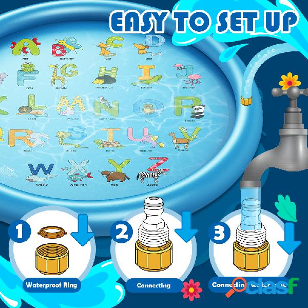 Wevon Splash Pad 67 "Sprinkle Play Mat Aspersor para niños