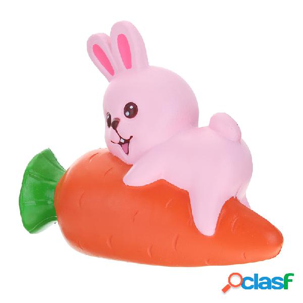 YunXin Squishy Rabbit Bunny Holding Zanahoria 13cm