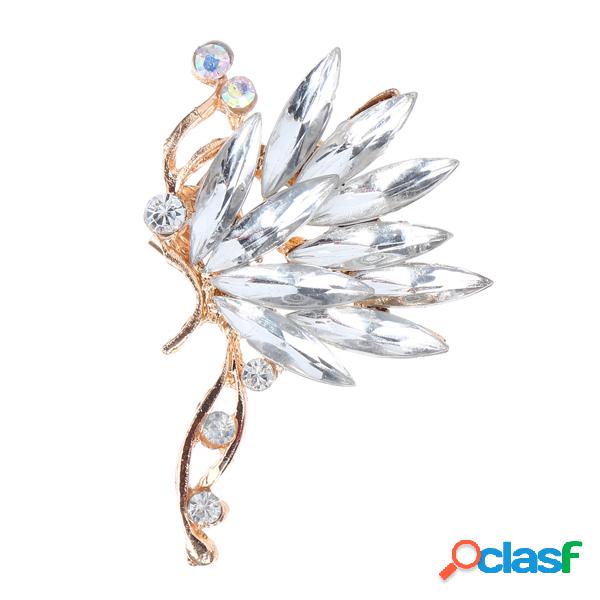 1 Unid Lujo Crystal Rhinestones Pluma Mariposa Cuff Earring