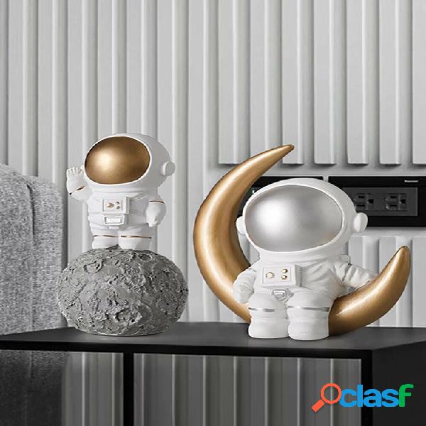 1 pieza de resina creativa astronauta escultura estatuilla