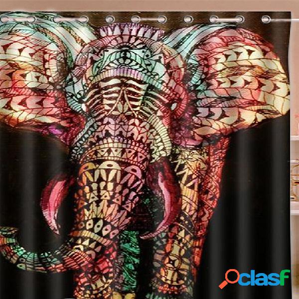165 * 180 cm Colorful Elefante Impermeable Cortina de ducha