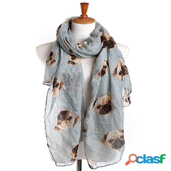 190cm Mujer Estampado de Voile Pug para mujer Patrón